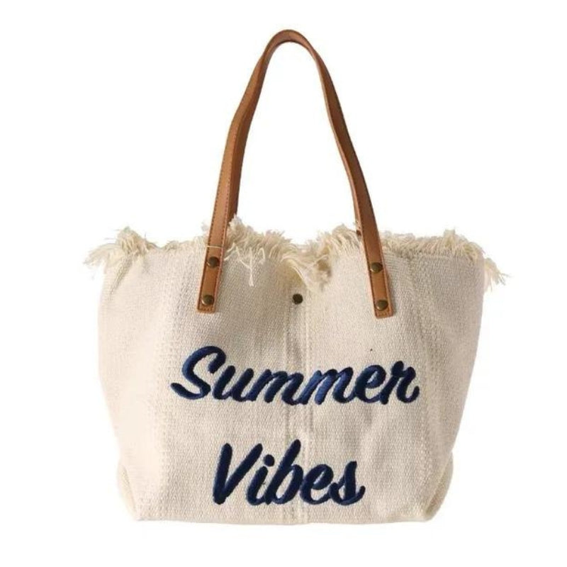 strandtasche für damen - Cremeweiß