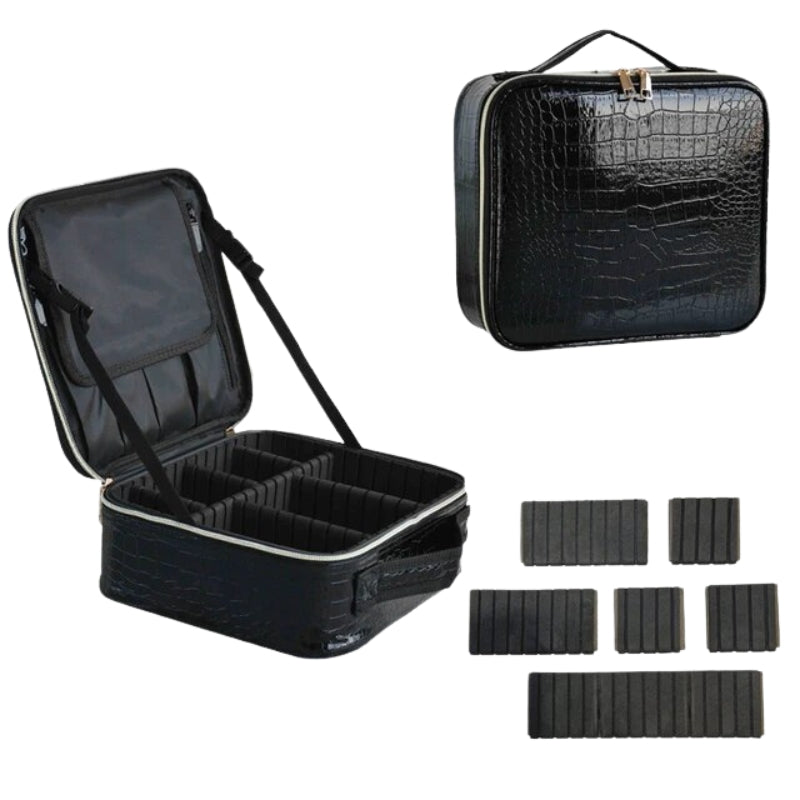 luxuriöser make-up kosmetikbeutel - Schwarz - Modell 1