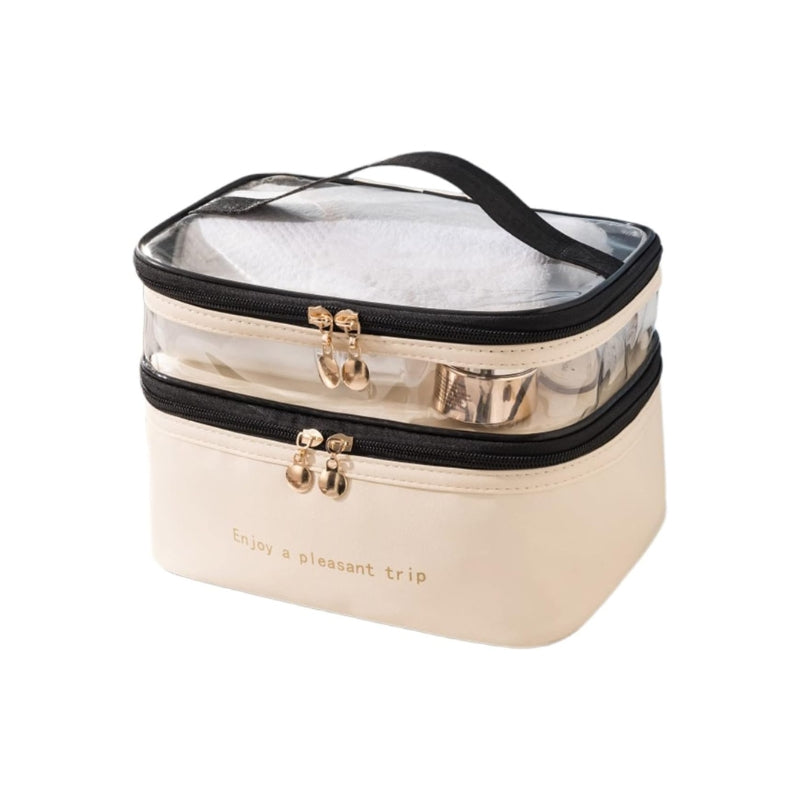 weicher reise kosmetikbeutel - Beige