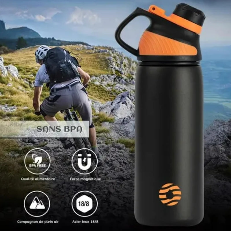 isothermische flasche 1l nahaufnahme der flasche - Türkis Farbverlauf Lavendel - Marineblau - Schwarz - Grün - Lavendel