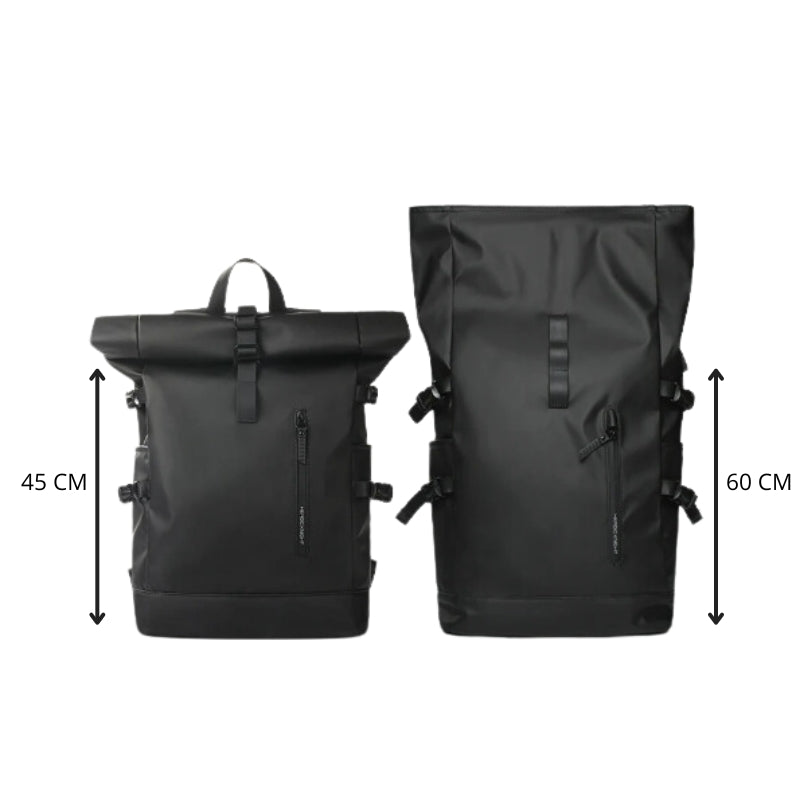 rolltop wasserdichter rucksack zwei größen nebeneinander - Grün - Schwarz - Grau - Rosa - Marineblau