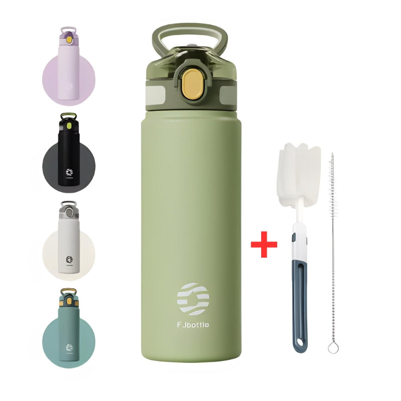 isolierte trinkflasche mit integriertem strohhalm nahaufnahme produkt - Grün - Schwarz - Grau - Lavendel - Blau