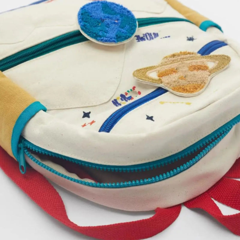 kleiner rucksack kind nahaufnahme reißverschluss - Mehrere Muster - Dinosaurier Motiv - Weltraum Motiv - Blumenmuster