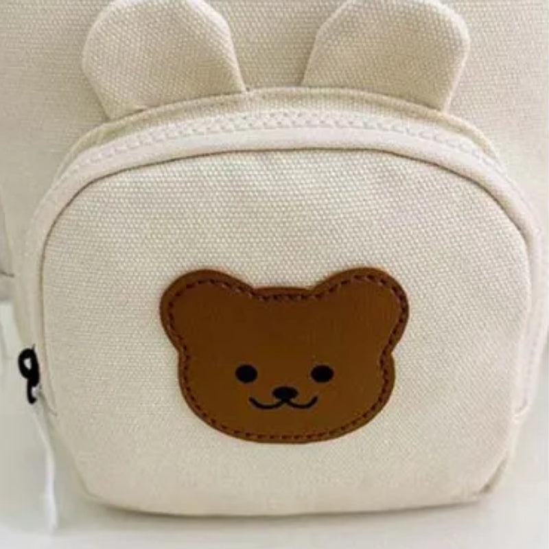 kinderrucksack 3 jahre nahaufnahme bärenmuster - Beige - Rosa - Gelb - Cremeweiß