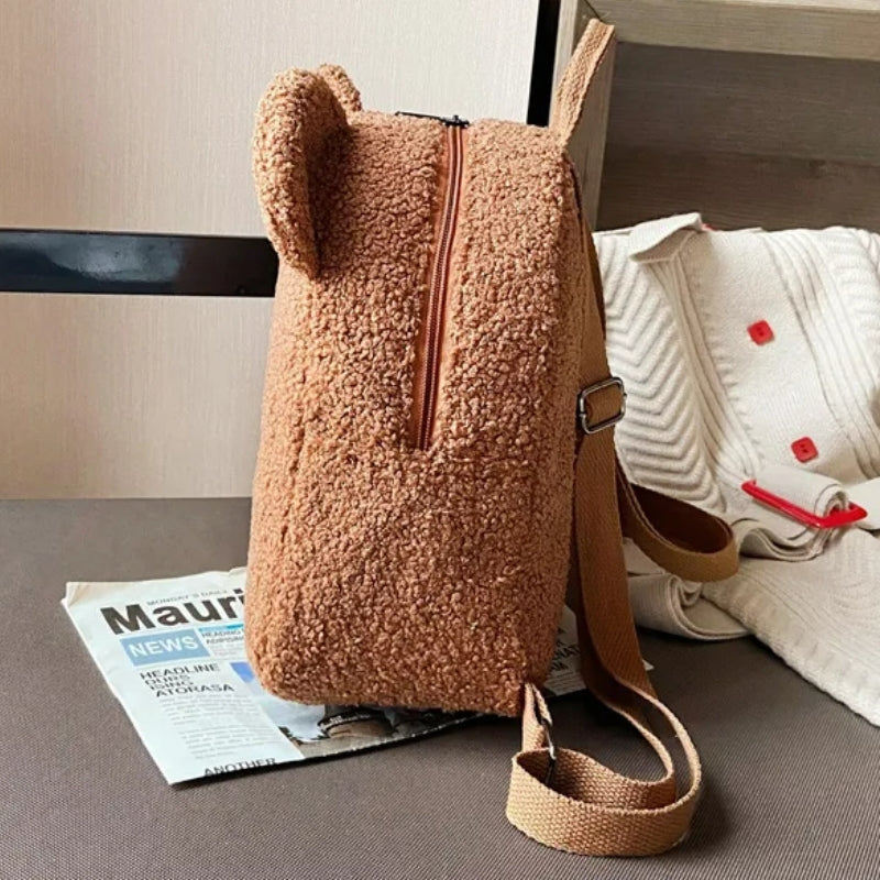 rucksack kind personalisierbar nahaufnahme reißverschluss - Braun - Beige - Hellblau - Cremeweiß - Dunkelgrün - Rosa - Hellrosa - Türkis - Schwarz - Taupe