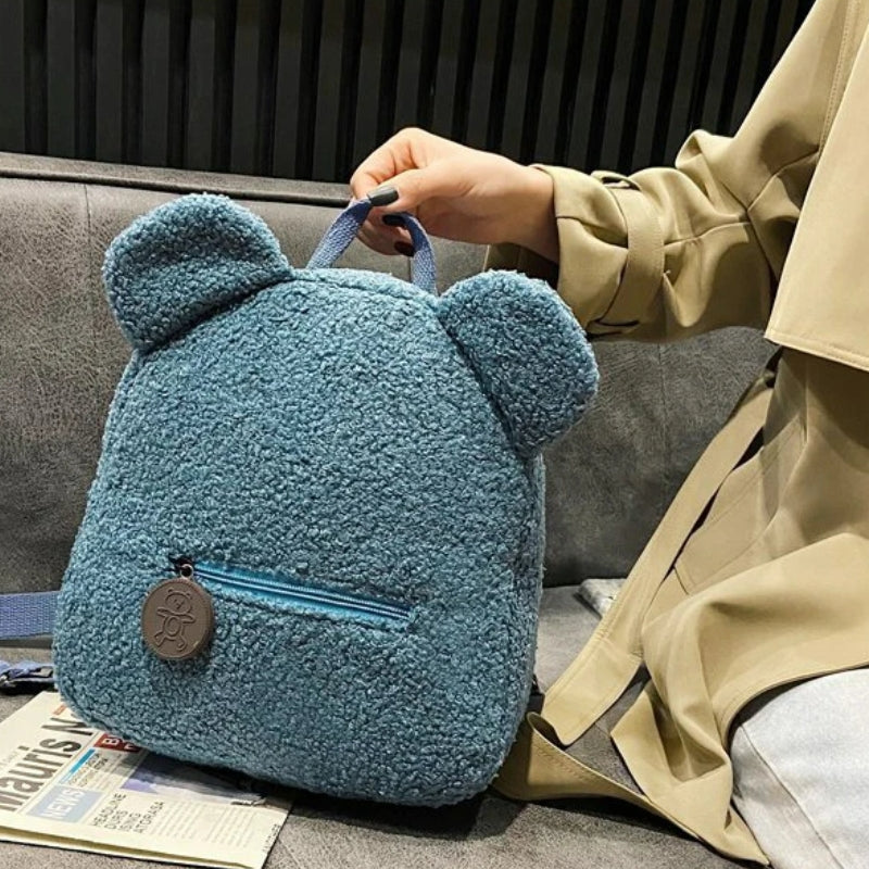 rucksack kind personalisierbar nahaufnahme reißverschluss - Braun - Beige - Hellblau - Cremeweiß - Dunkelgrün - Rosa - Hellrosa - Türkis - Schwarz - Taupe