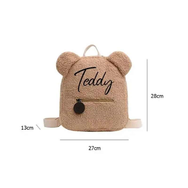 rucksack kind personalisierbar nahaufnahme reißverschluss - Braun - Beige - Hellblau - Cremeweiß - Dunkelgrün - Rosa - Hellrosa - Türkis - Schwarz - Taupe