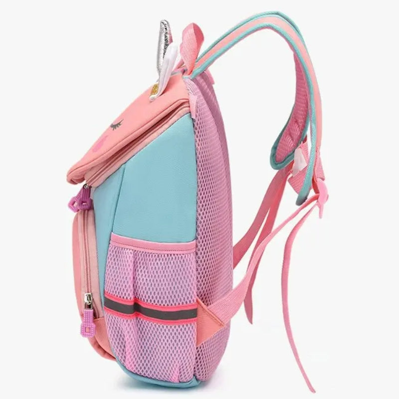 personalisierbarer rucksack für kinder detaillierte seitenansicht - Rosa und Violett - Rosa und Himmelblau - Rosa und Marineblau - Rot und Marineblau - Himmelblau und Marineblau - Gelb und Marineblau - Königsblau und Marineblau