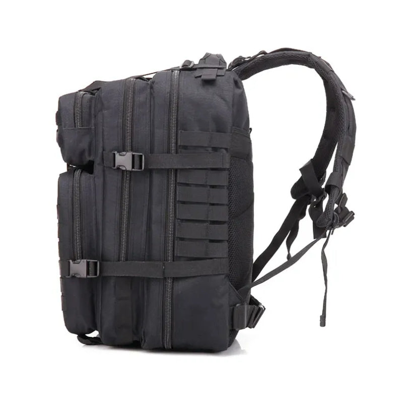 militärischer wanderrucksack seitenansicht details - Beige - Schwarz - Grün