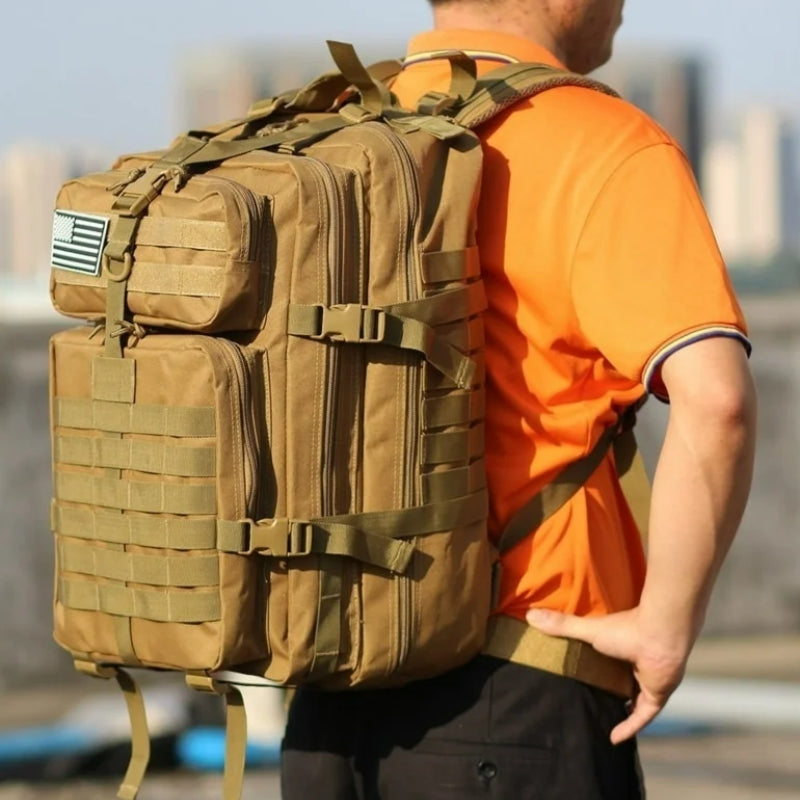 militärischer wanderrucksack nahaufnahme des rucksacks - Beige - Schwarz - Grün