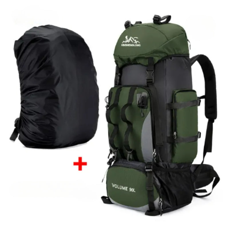 trekking rucksack - Grün - Mit Regenhülle