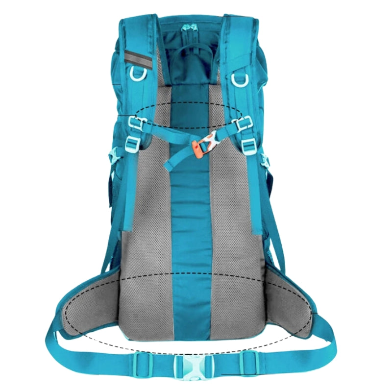 50l wanderrucksack rückseite der tasche - Türkis - Armeegrün - Blau - Schwarz - Rot