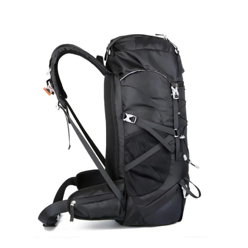 50l wanderrucksack seitliche ansicht details - Türkis - Armeegrün - Blau - Schwarz - Rot