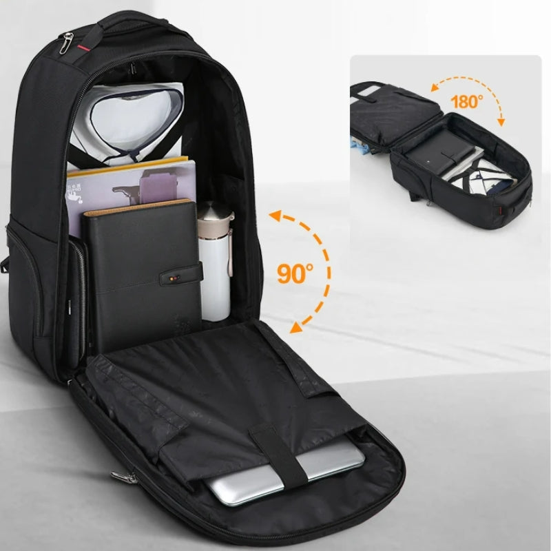 koffer rucksack mit rollen offenes fach - Schwarz