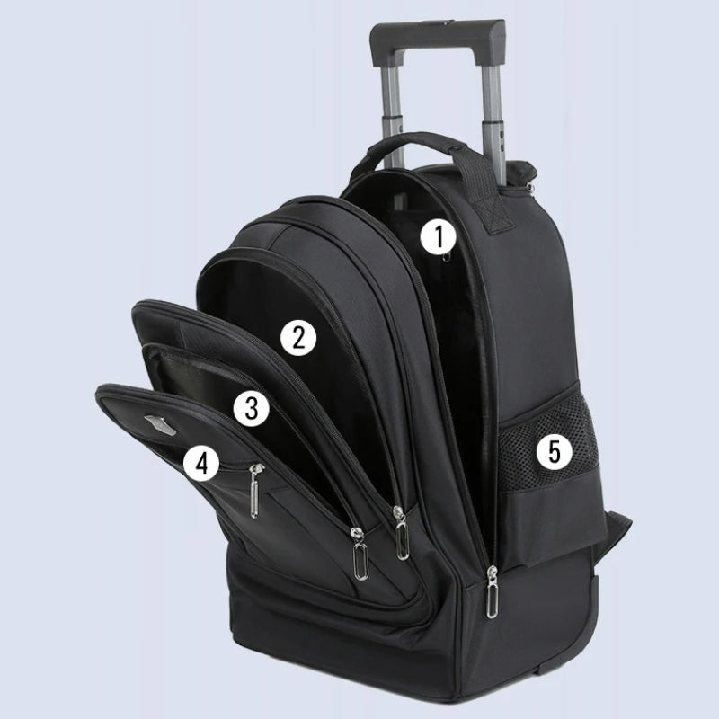 rollender rucksack offene fächer - Marineblau - Grau - Schwarz