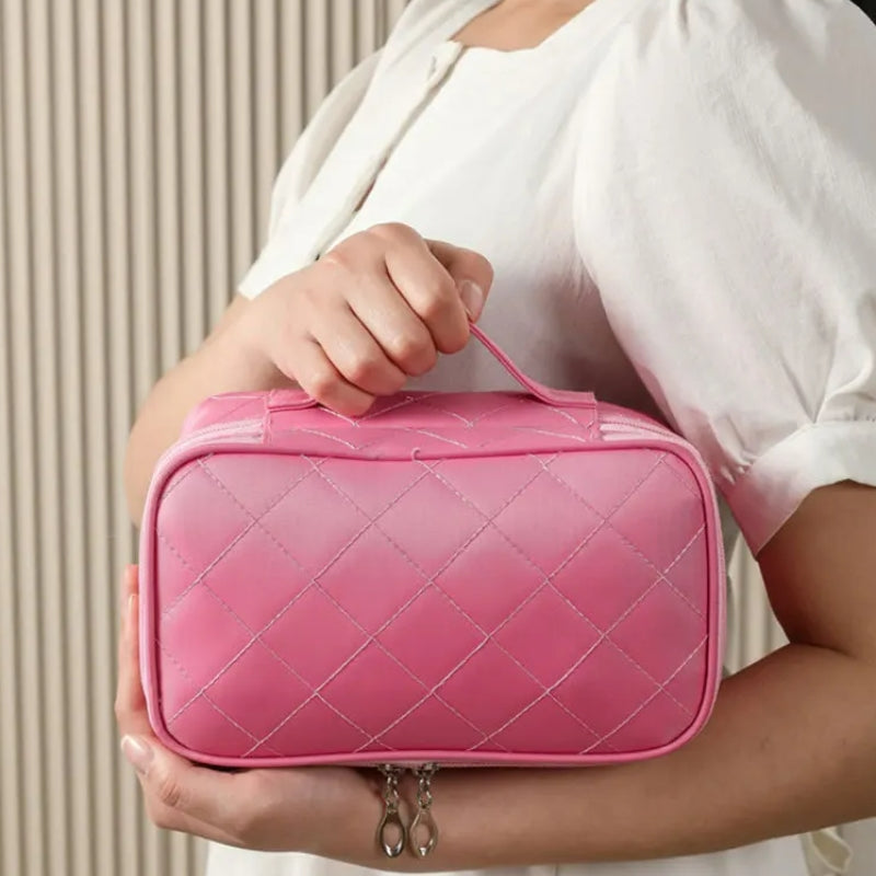 kosmetik toilettentasche in der hand gehalten - Schwarz - Rosa - Fuchsia