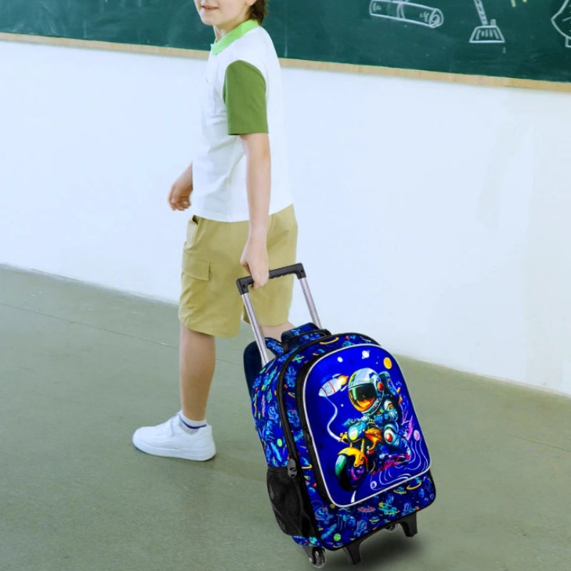 kinder reiserucksack mit rollen kind zieht koffer - Motorrad