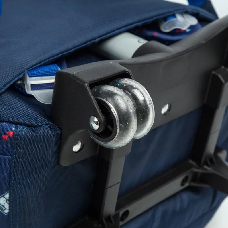 kinder rucksack mit rollen transparente rollen detail - Motiv Meerjungfrau 1 - Motiv Meerjungfrau 2 - Einhornmotiv - Motiv Fußball 1 - Fußball Motiv 2