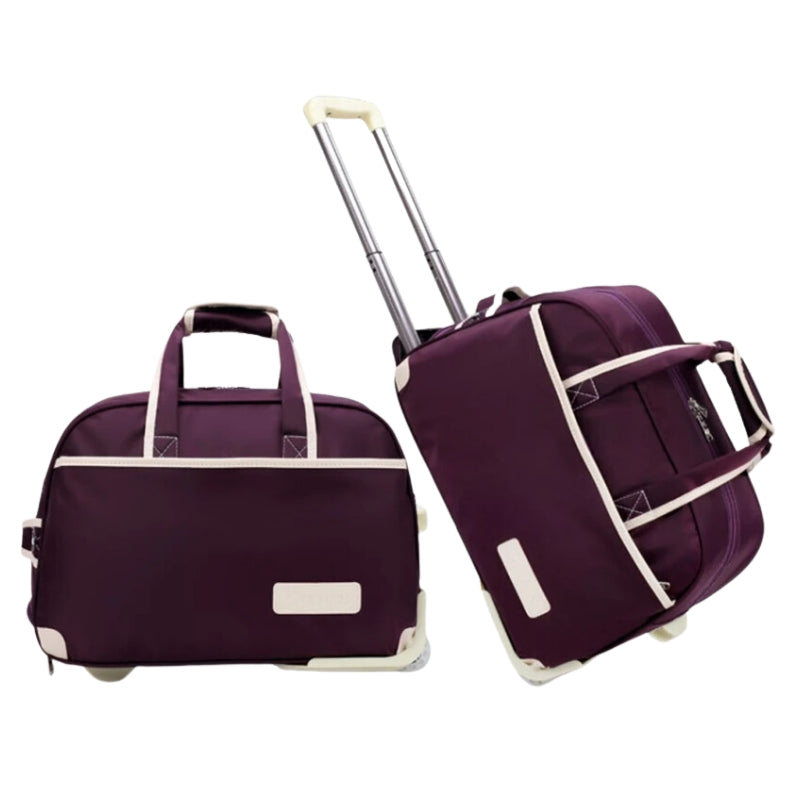 reisetasche mit rollen zwei taschen nebeneinander - Rosa - Violett - Blau - Schwarz - Orange - Braun