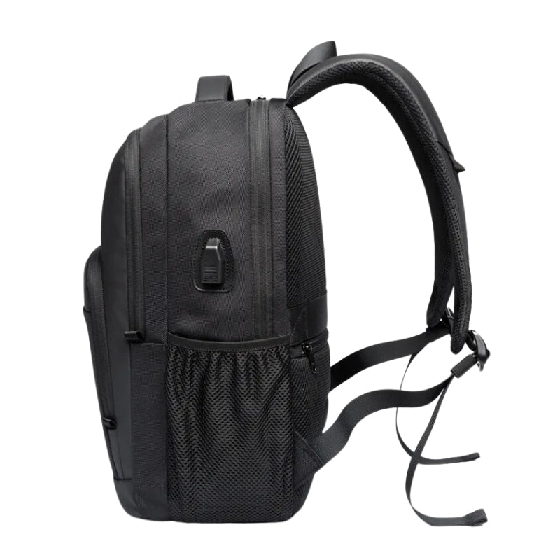 arbeitsrucksack herren seitliche ansicht details - Grau - Schwarz - Marineblau