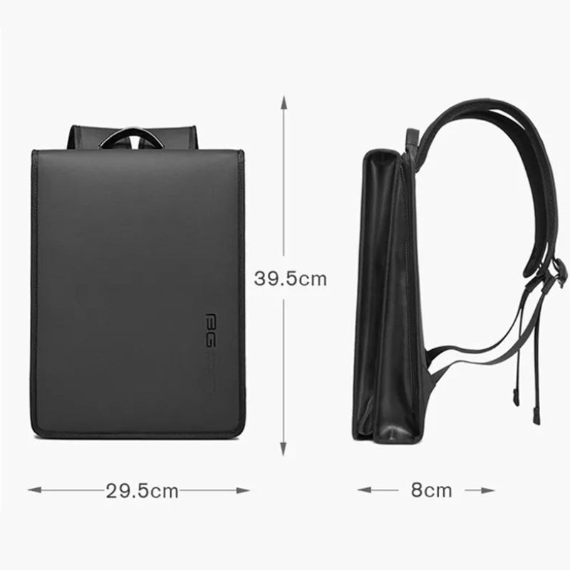 luxuriöser laptop-rucksack für männer angezeigte abmessungen - Schwarz - Grau