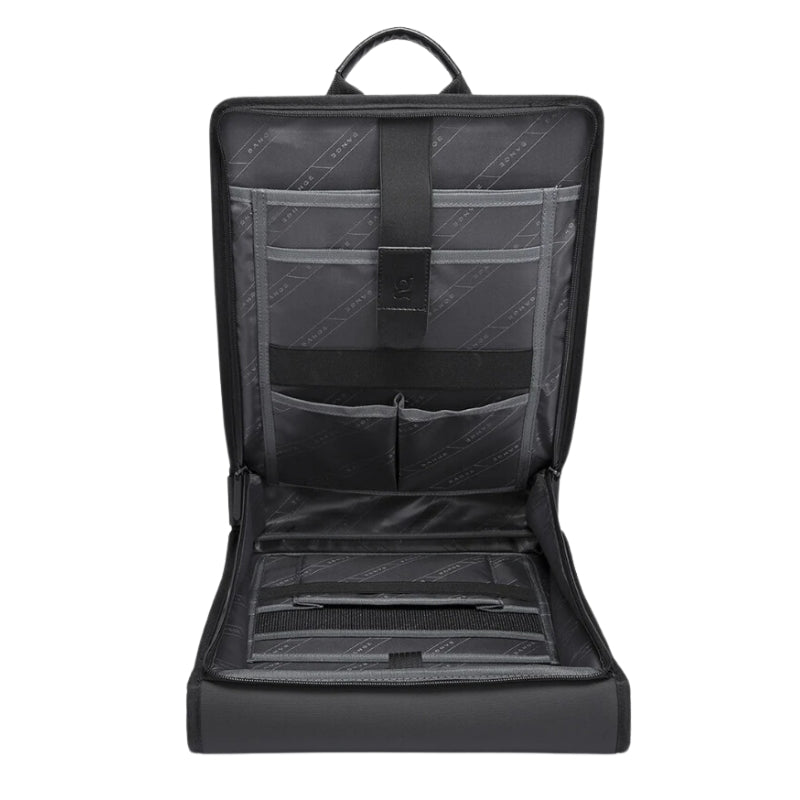 luxuriöser laptop-rucksack für männer offenes fach - Schwarz - Grau