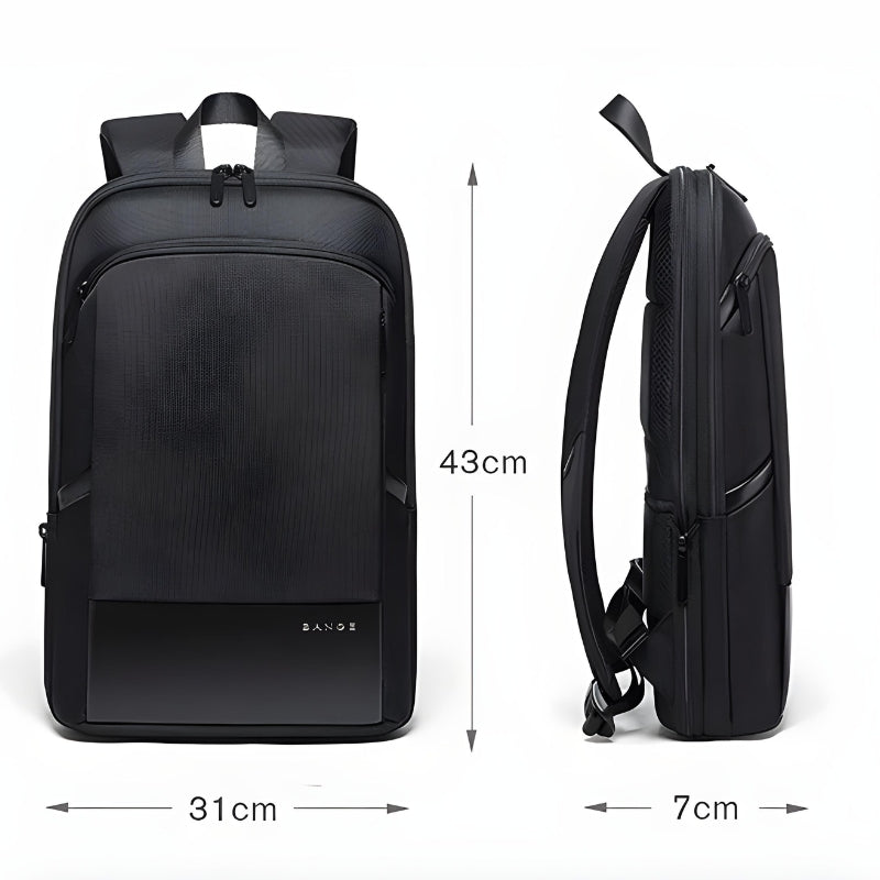 wasserdichter laptop rucksack für männer front- und seitenansicht - Grau - Marineblau - Schwarz