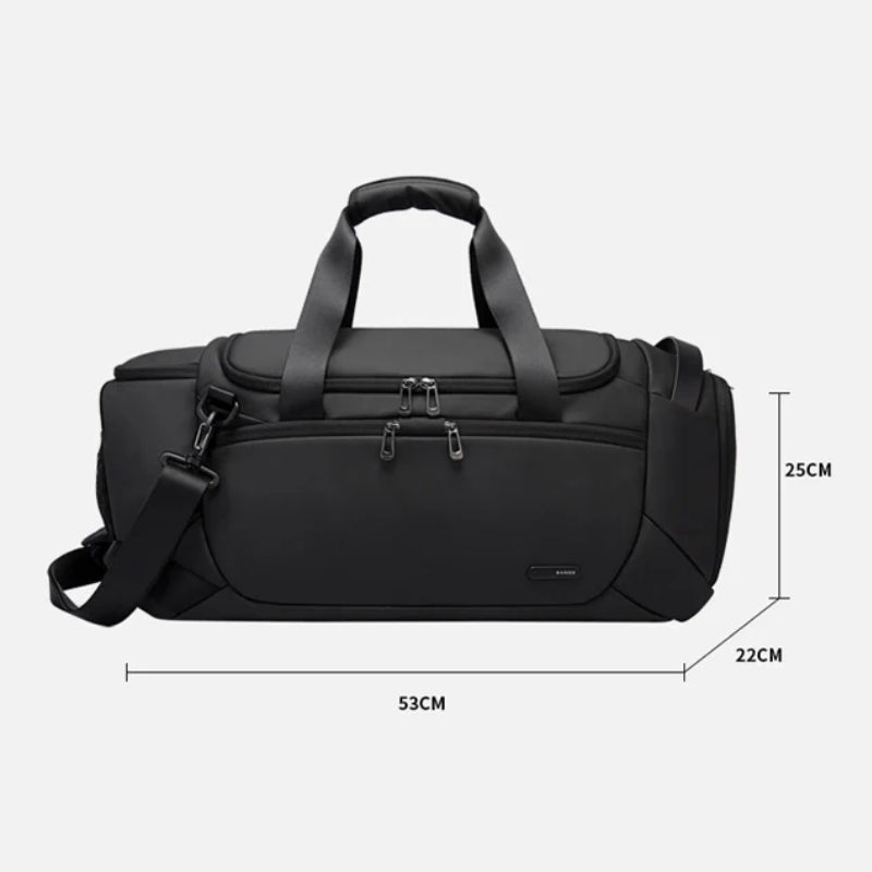 herren sport reisetasche nahaufnahme reißverschluss - Grau - Schwarz