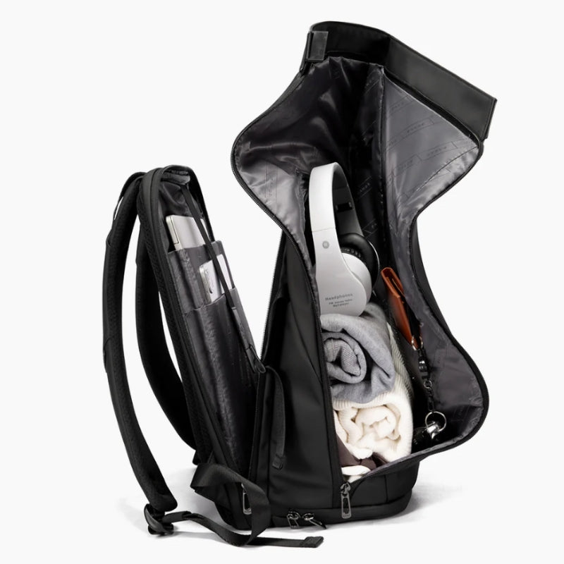 wasserdichter rucksack offenes fach - Schwarz