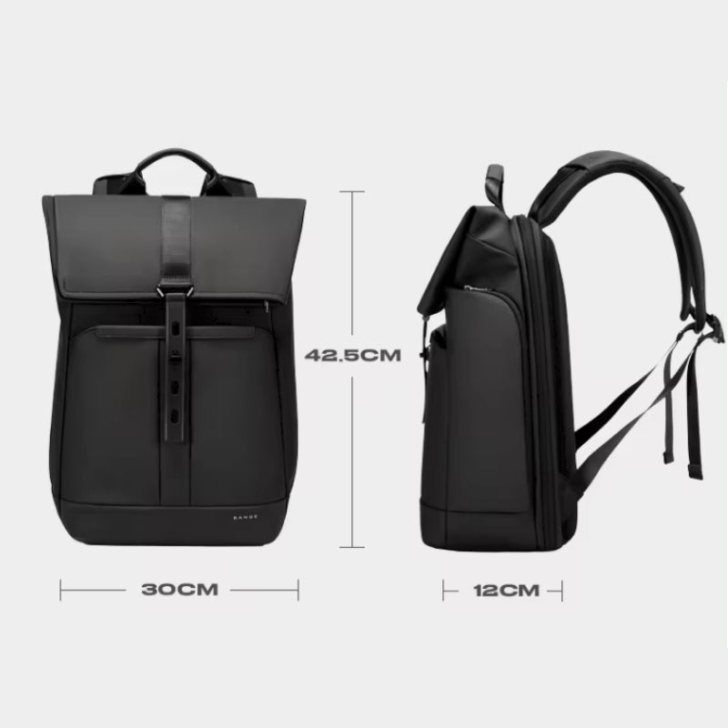 wasserdichter rucksack 20l front- und seitenansicht - Schwarz