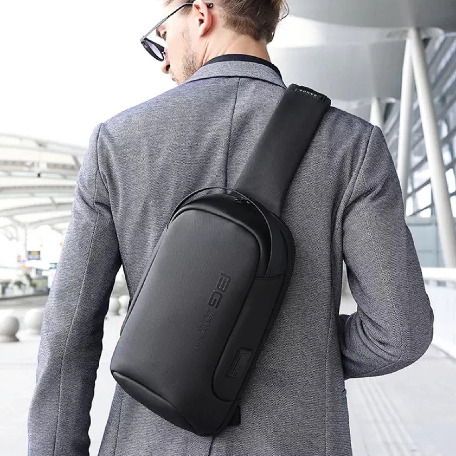 brusttasche herren auf der schulter getragen - Marineblau - Grau - Schwarz
