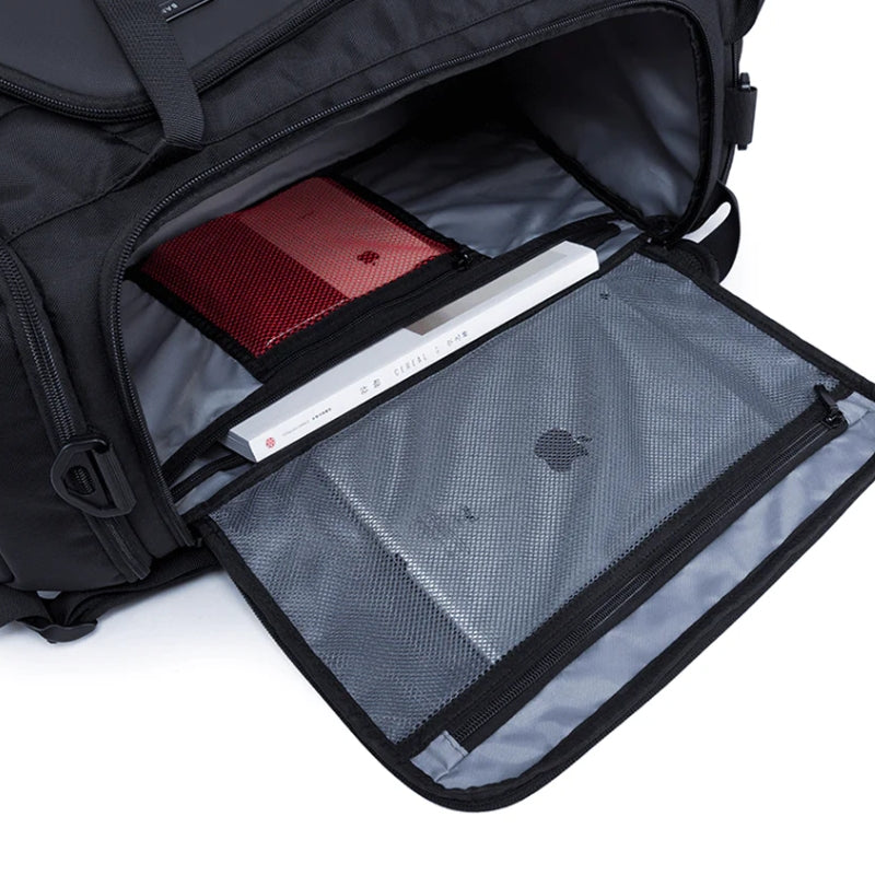 luxus reise tasche herren offenes fach - Grau - Schwarz