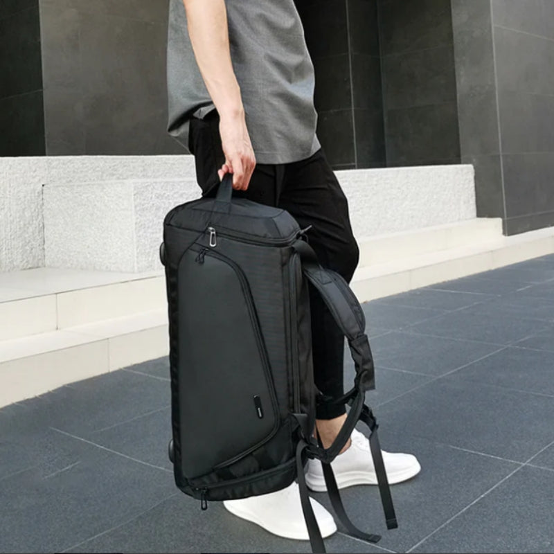 luxus reise tasche herren in der hand getragen - Grau - Schwarz