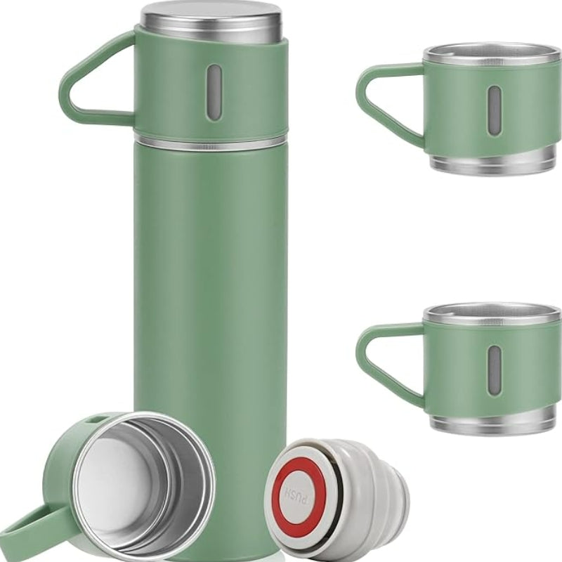 thermoskanne mit tasse drei tassen sichtbar - Rosa - Schwarz - Beige - Grün - Grau - Blau