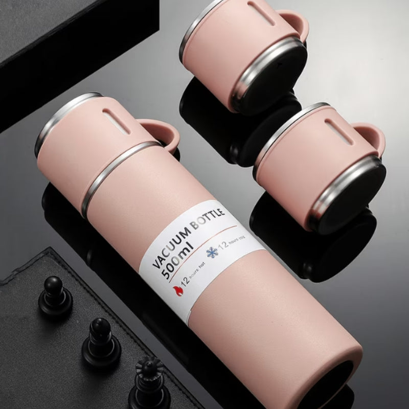 thermoskanne mit tasse zwei tassen und flasche - Rosa - Schwarz - Beige - Grün - Grau - Blau
