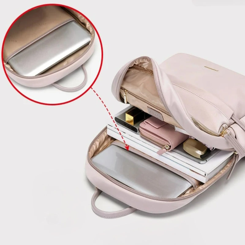 laptop-rucksack 15 zoll offenes fach - Beige - Schwarz - Rosa
