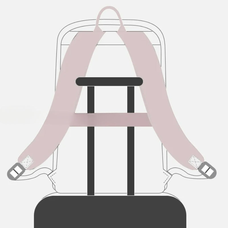 laptop-rucksack 15 zoll detail schultergurt - Beige - Schwarz - Rosa