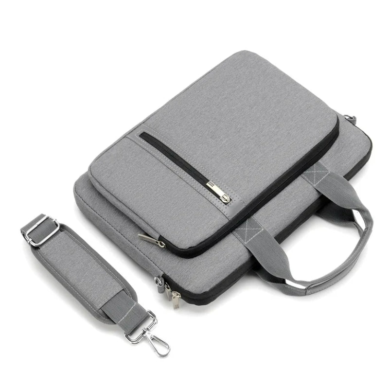 laptop tasche 15 zoll nahaufnahme reißverschluss - Grau - Schwarz