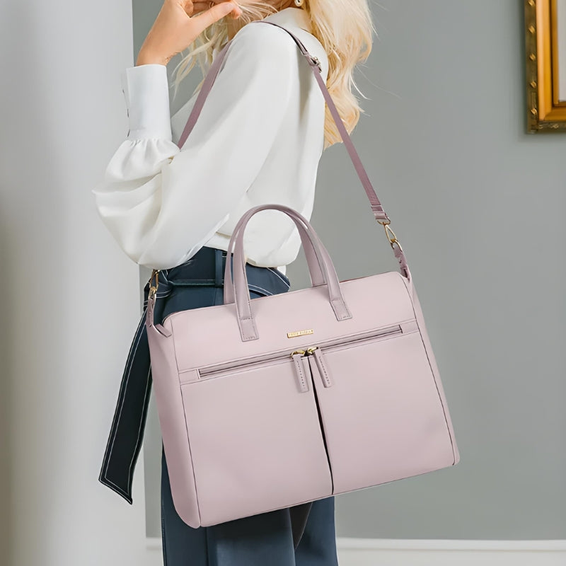 handtasche laptop frau über der schulter getragen - Rosa - Schwarz