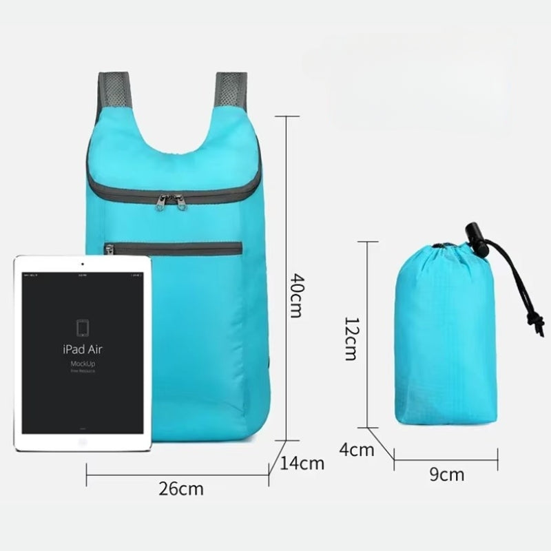 wasserdichter faltbarer rucksack angezeigte maße - Schwarz 1 - Schwarz 2 - Blau - Fuchsia - Grau - Himmelblau - Neongrün