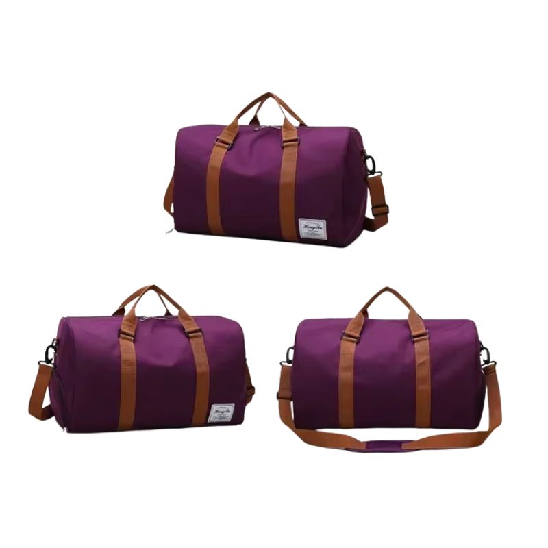 wochenendtasche mit schuhfach drei verschiedene winkel - Khaki - Schwarz - Blau - Grün - Violett