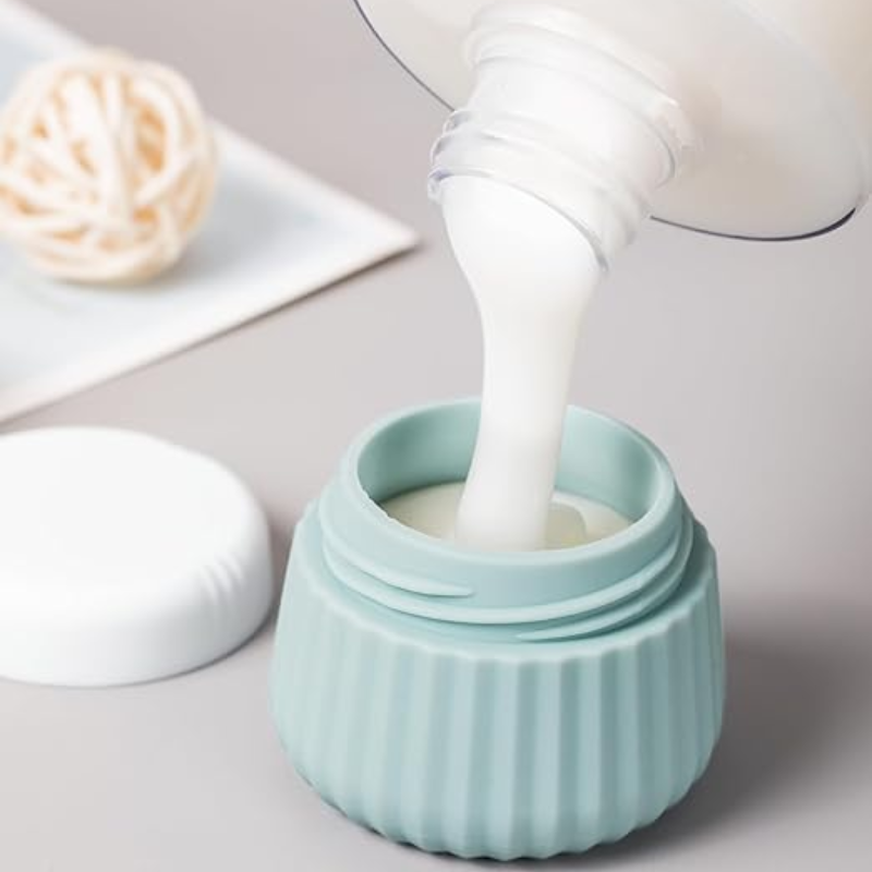 leere reise flasche für creme nahaufnahme produkt geöffnet - Beige - Rosa - Grün - Blau - Mehrfarbig