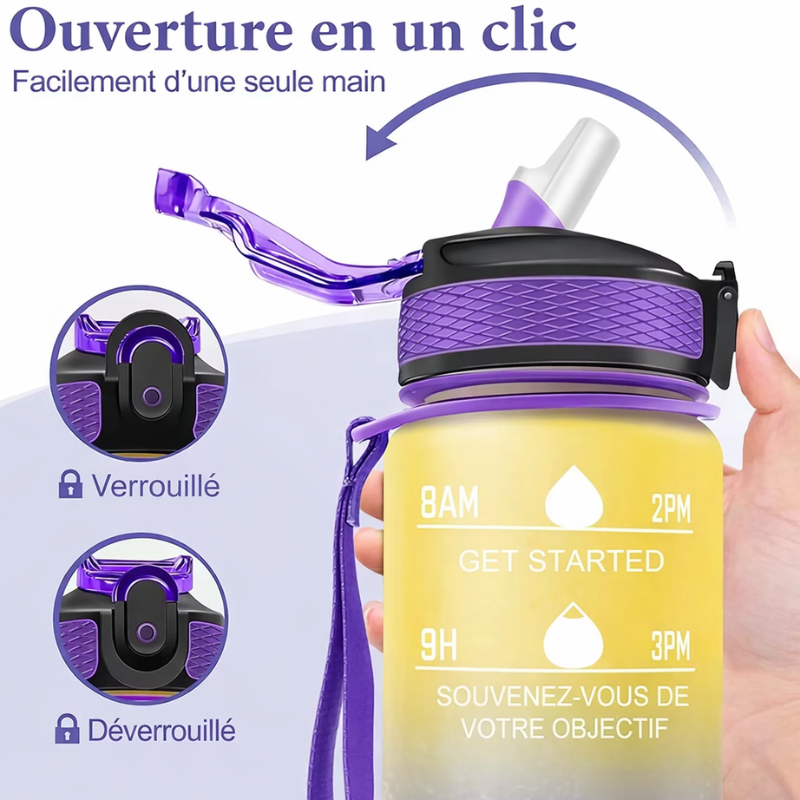 trinkflasche mit strohhalm ein klick öffnung - Violett und Gelb - Himmelblau - Türkis - Rosa - Schwarz - Rot und Schwarz - Rosa und Blau - Rosa und Türkis - Türkis und Fuchsia - Schwarz und Weiß