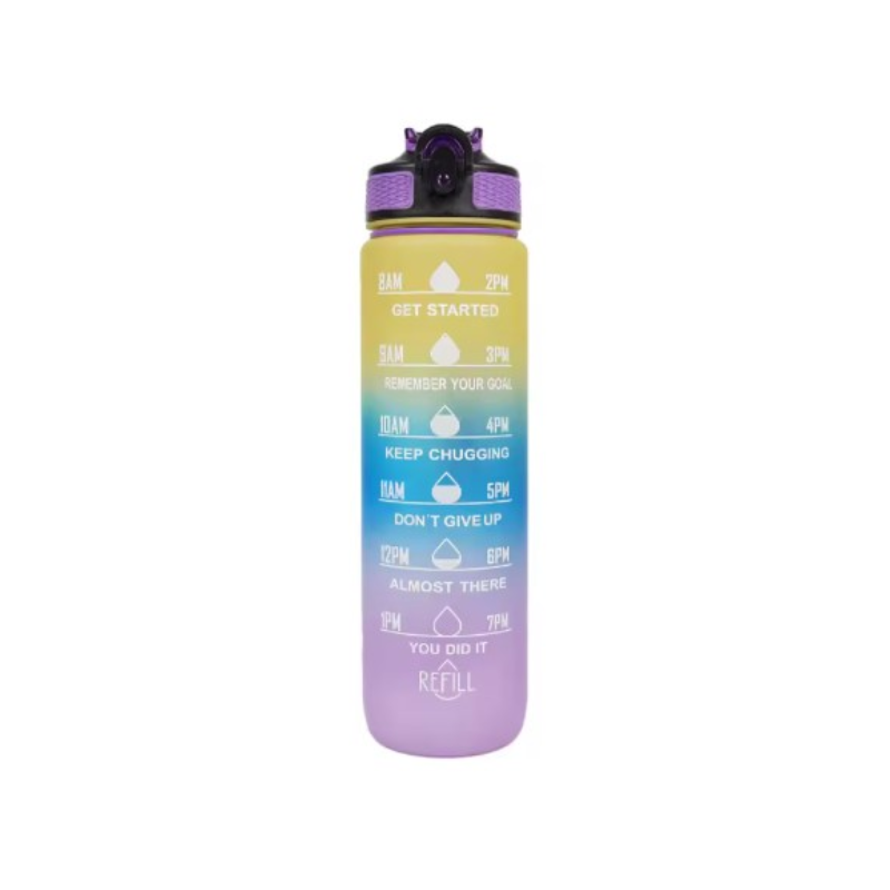 trinkflasche mit strohhalm - Violett und Gelb