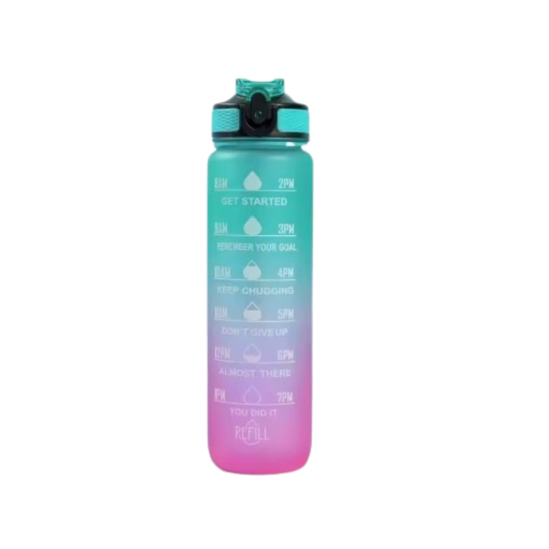 trinkflasche mit strohhalm - Türkis und Fuchsia