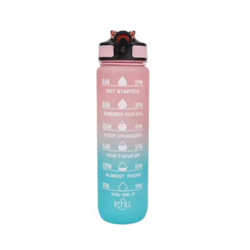 trinkflasche mit strohhalm - Rosa und Türkis