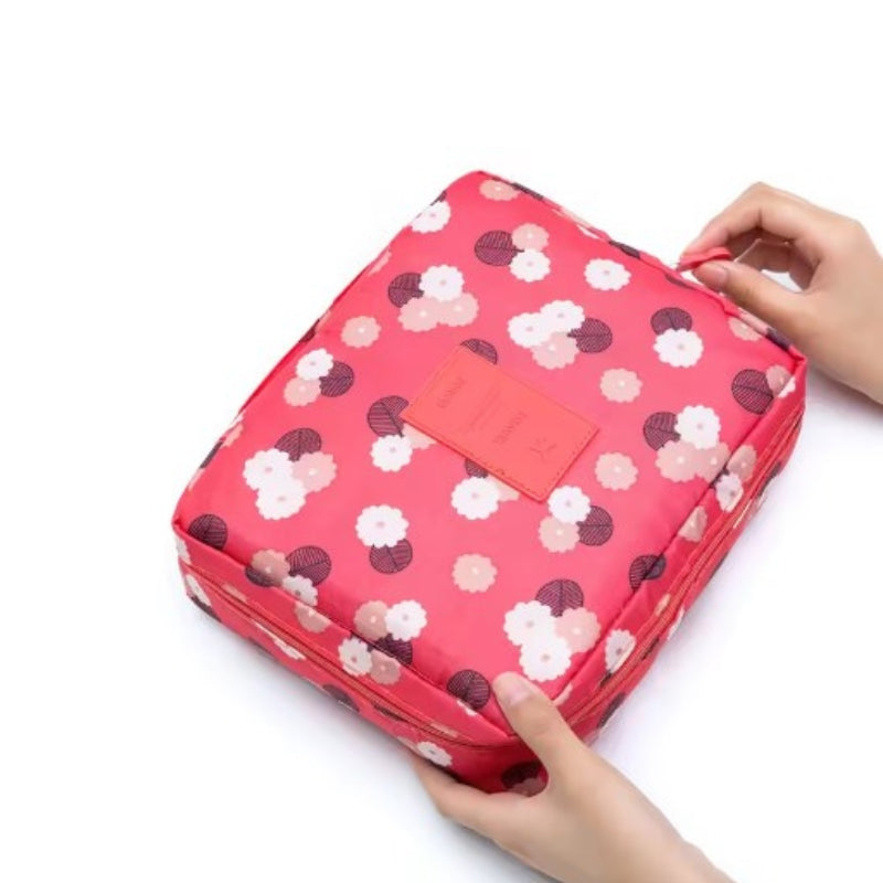 originale reise toilettentasche - Rosa und Blumen