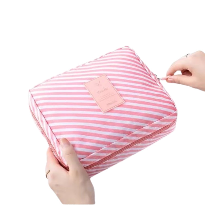 originale reise toilettentasche - Rosa Gestreift