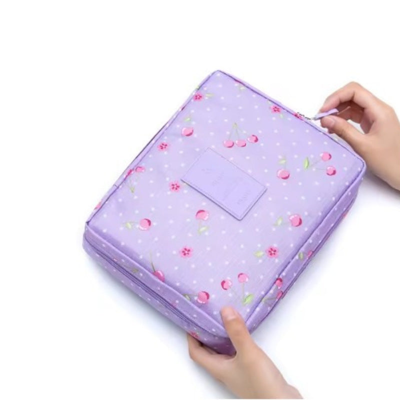 originale reise toilettentasche - Violett und Kirschen