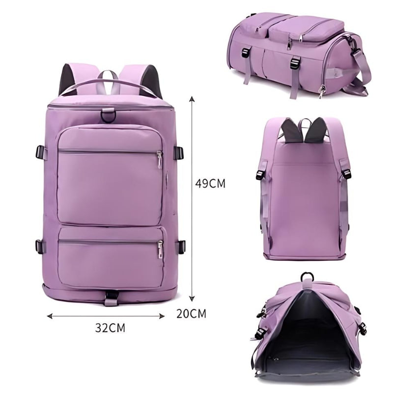 große reisetasche für frauen nahaufnahme reißverschluss - Marineblau - Schwarz - Himmelblau - Grau - Violett - Rosa